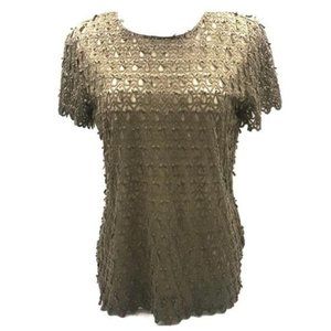 Banana Republic Teardrop Lace Top Olive Green NWT